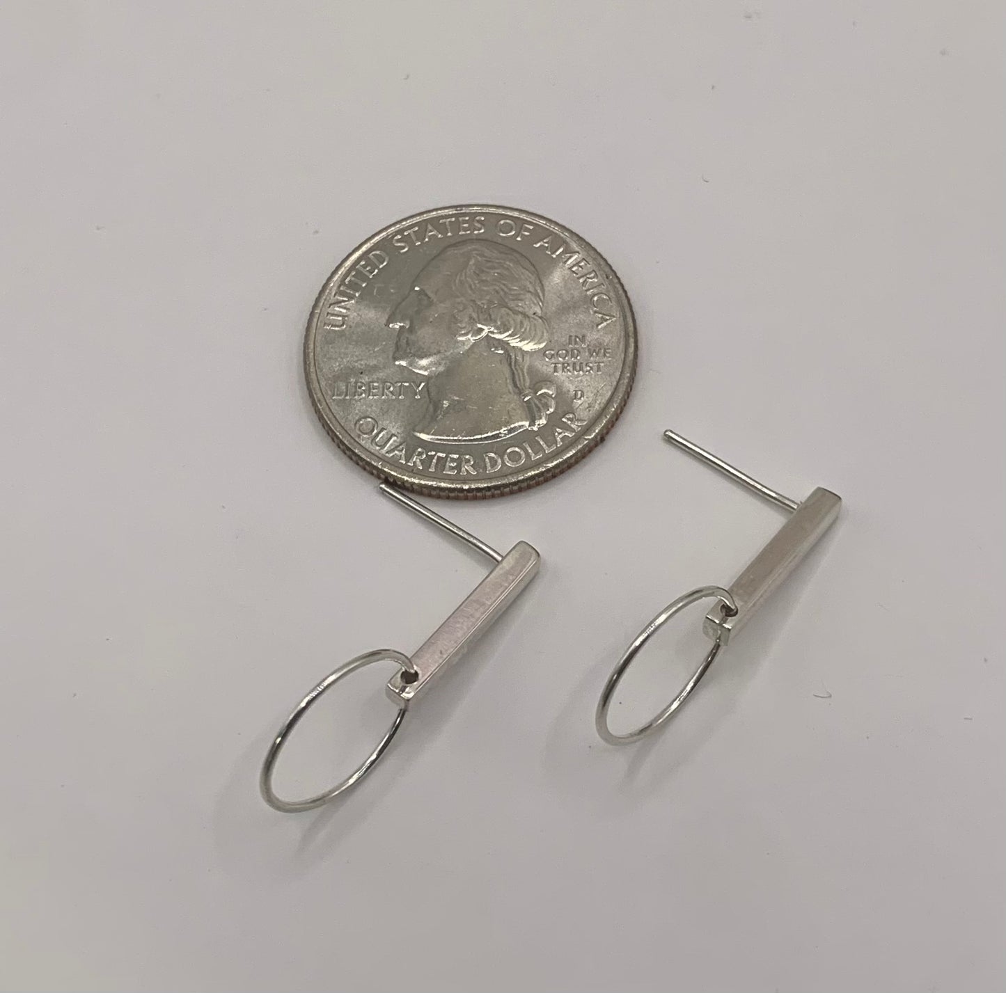 Sterling Silver Pierced Bar Post Earrings